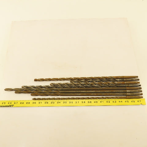 Misc. Lot Drill Bits 1MT High Speed Steel 5/16" To 15/32" Extra Length Lot of 8