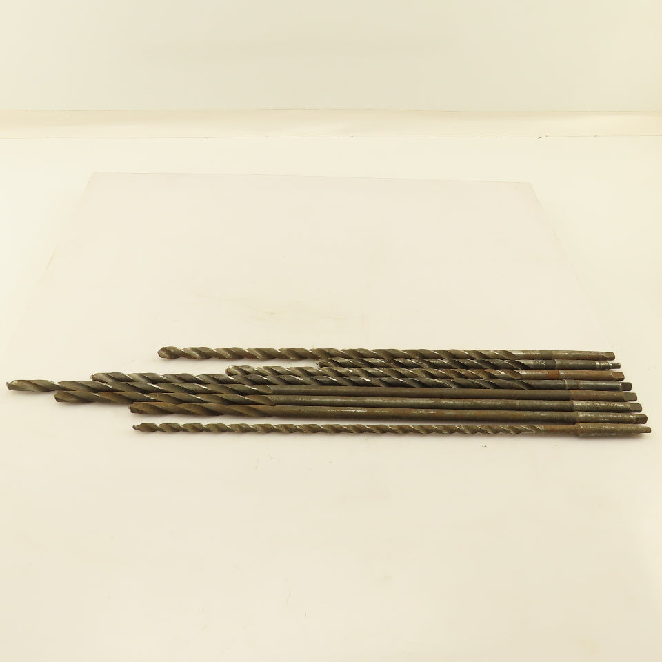 Misc. Lot Drill Bits 1MT High Speed Steel 5/16" To 15/32" Extra Length Lot of 8