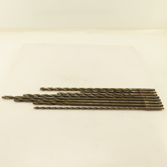 Misc. Lot Drill Bits 1MT High Speed Steel 5/16" To 15/32" Extra Length Lot of 8