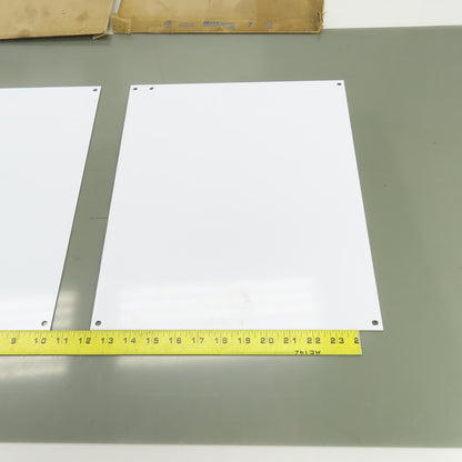 P1614WW 14-7/8" x 12-7/8" White Steel Backplate Lot Of 2