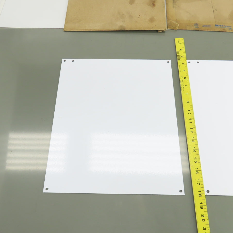 P1614WW 14-7/8" x 12-7/8" White Steel Backplate Lot Of 2