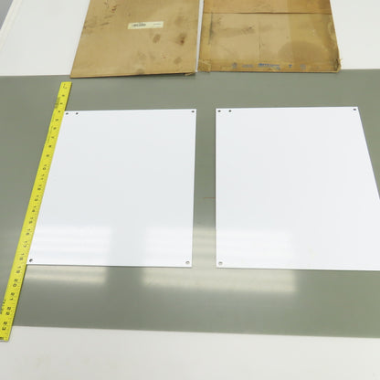 P1614WW 14-7/8" x 12-7/8" White Steel Backplate Lot Of 2