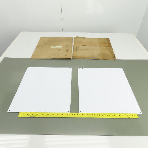 P1614WW 14-7/8" x 12-7/8" White Steel Backplate Lot Of 2