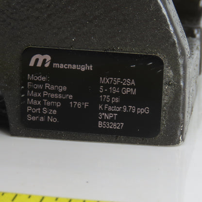 Macnaught MX75F-2SA Oval Gear Fuel and Oil Flow Meter 3" NPT Port 194GPM 175PSI