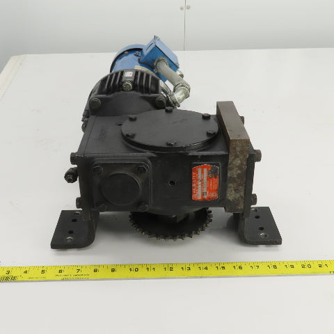 Hub City 0221-11414-217 30:1R  Gear Reducer W/Brake & 90VDC 1HP Motor 58RPM Out
