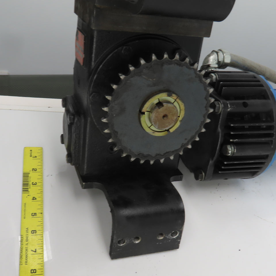 Hub City 0221-11414-217 30:1R  Gear Reducer W/Brake & 90VDC 1HP Motor 58RPM Out