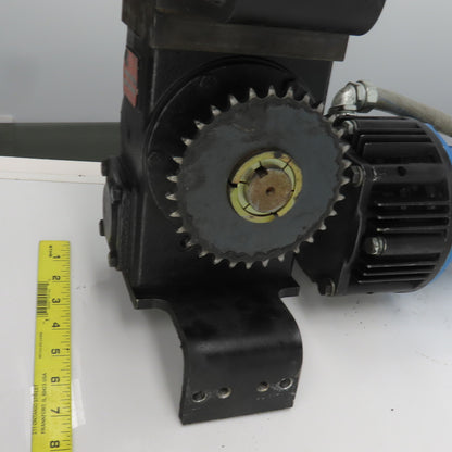 Hub City 0221-11414-217 30:1R  Gear Reducer W/Brake & 90VDC 1HP Motor 58RPM Out