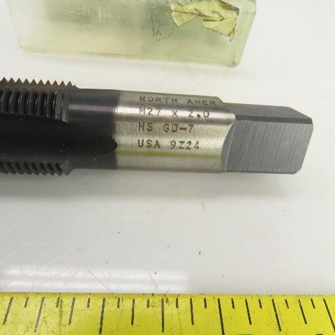 M27 x 2 Metric Right Hand Straight 4 Flute Plug Tap HS GD-7 17mm Shank USA Lot/2