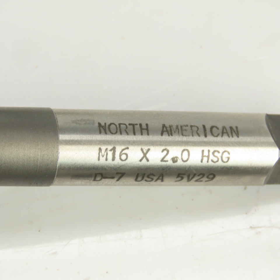 M16 x 2 Metric Right Hand Straight 4 Flute Plug Tap HSS D-7 9mm Shank USA Lot/2