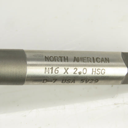 M16 x 2 Metric Right Hand Straight 4 Flute Plug Tap HSS D-7 9mm Shank USA Lot/2