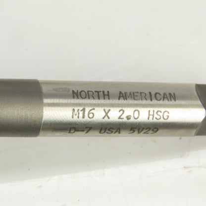M16 x 2 Metric Right Hand Straight 4 Flute Plug Tap HSS D-7 9mm Shank USA Lot/2