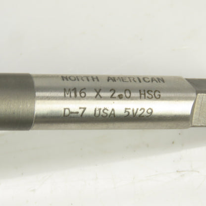 M16 x 2 Metric Right Hand Straight 4 Flute Plug Tap HSS D-7 9mm Shank USA Lot/2