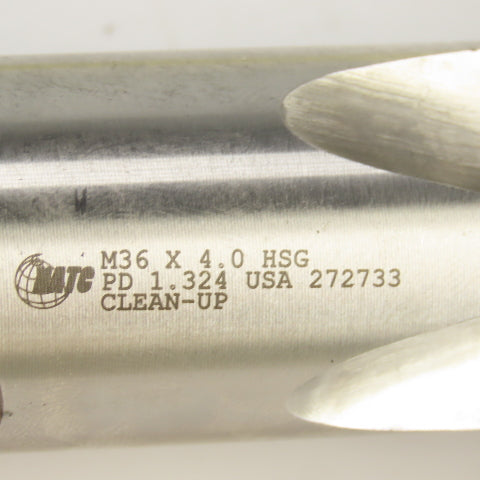 M36 x 4 Metric Right Hand Straight 4 Flute Plug Tap HSS 23mm Shank Lot Of 3
