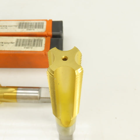 M22 x 1.5 Metric RH Straight 4 Flute Bottoming Tap 1/2" Shank HSG TiN Lot Of 2