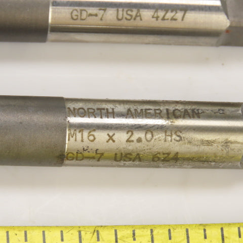 M16/18 x 2/1.5 Metric RH Straight 4 Flute Bottoming Tap Steel USA Misc. Lot Of 4