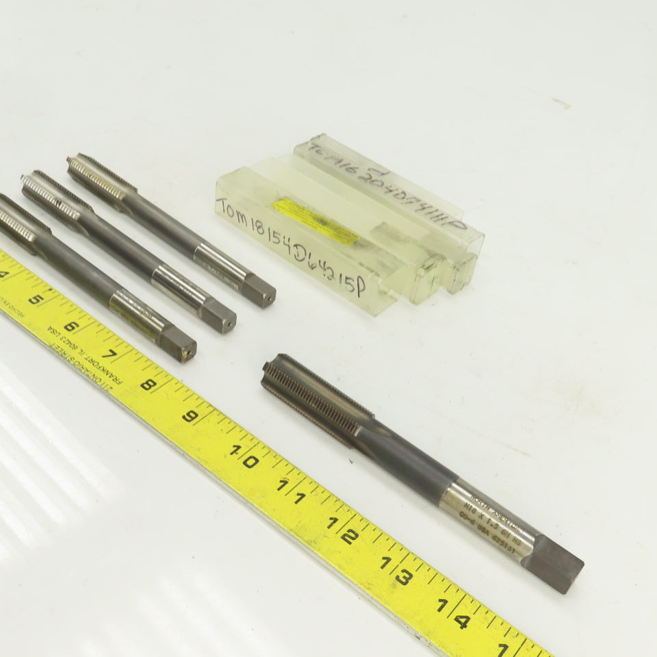 M16/18 x 2/1.5 Metric RH Straight 4 Flute Bottoming Tap Steel USA Misc. Lot Of 4