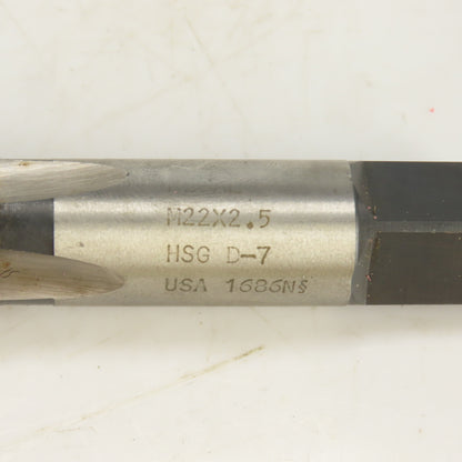 Dormer M22 x 2.5 Metric RH Straight 4 Flute Plug Tap Steel HSG USA Lot Of 3