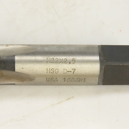 Dormer M22 x 2.5 Metric RH Straight 4 Flute Plug Tap Steel HSG USA Lot Of 3