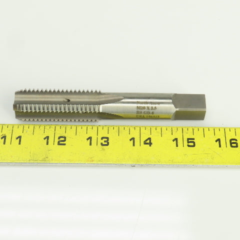 Noth American M20 x 2.5 Metric RH Straight 4 Flute Coolant Thru Plug Tap HSS