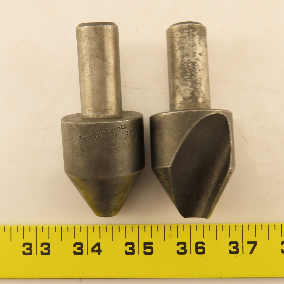 Severance 1-1/2" Countersink 1 Flute 3/4" Shank High Speed Steel 30° Lot of 2