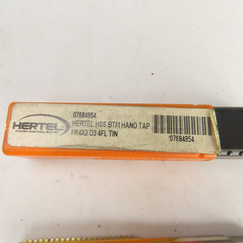 Hertel M14 x 2 Metric 4 Straight Flute HSS TiN  Bottoming Tap