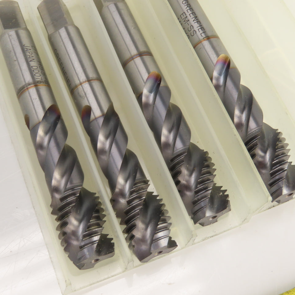 Greenfield M14 x 2 Metric Right Hand 3 Flute Spiral Point Bottom Tap TiCN Lot/4