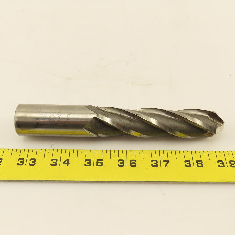 15/16"Spiral End Mill Drill Bit 4 Flute 90° Drill Point HSS 6-3/8" OAL