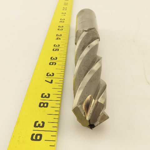 15/16"Spiral End Mill Drill Bit 4 Flute 90° Drill Point HSS 6-3/8" OAL