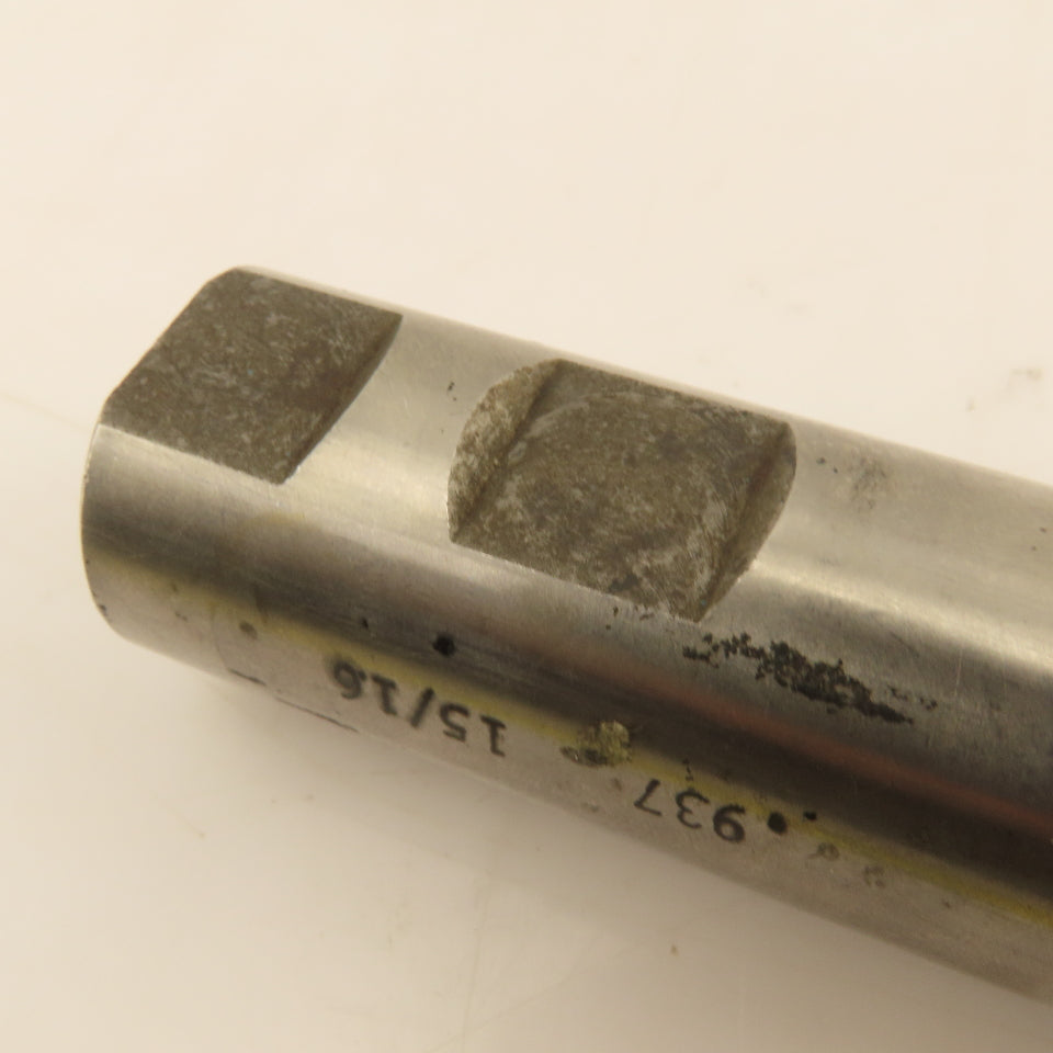 15/16"Spiral End Mill Drill Bit 4 Flute 90° Drill Point HSS 6-3/8" OAL
