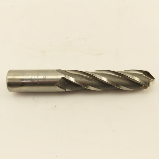 15/16"Spiral End Mill Drill Bit 4 Flute 90° Drill Point HSS 6-3/8" OAL