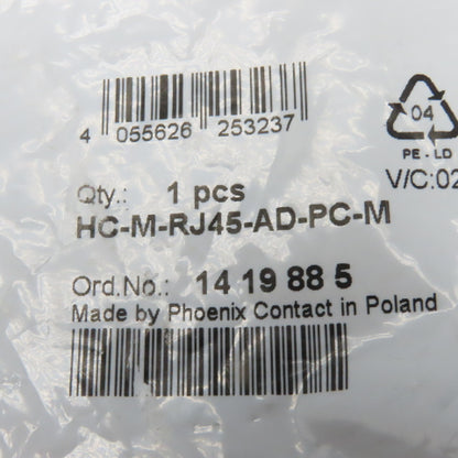 Phoenix HC-M-RJ45-AD-PC-M Contact Insert Module Plastic Housing RJ45