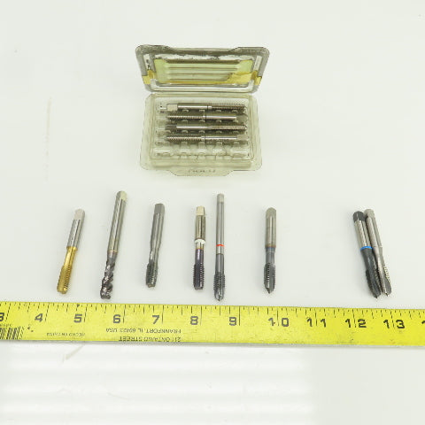 M8 x 1.25 Straight & Spiral 3-4 Flute Taps Mixed Lot Of 12