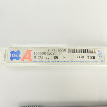 OSG M12 x 1.75 Metric RH 3 Flute Spiral Point Coolant Thru Bottoming Tap TiCN