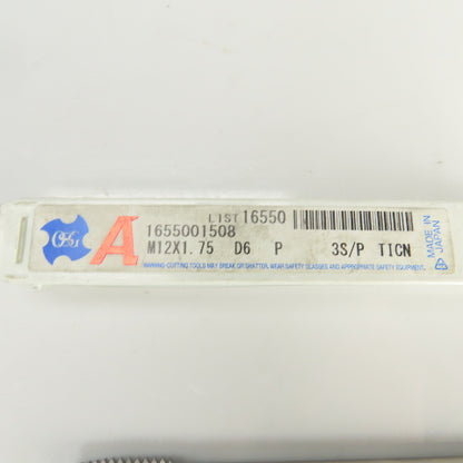 OSG M12 x 1.75 Metric RH 3 Flute Spiral Point Coolant Thru Bottoming Tap TiCN