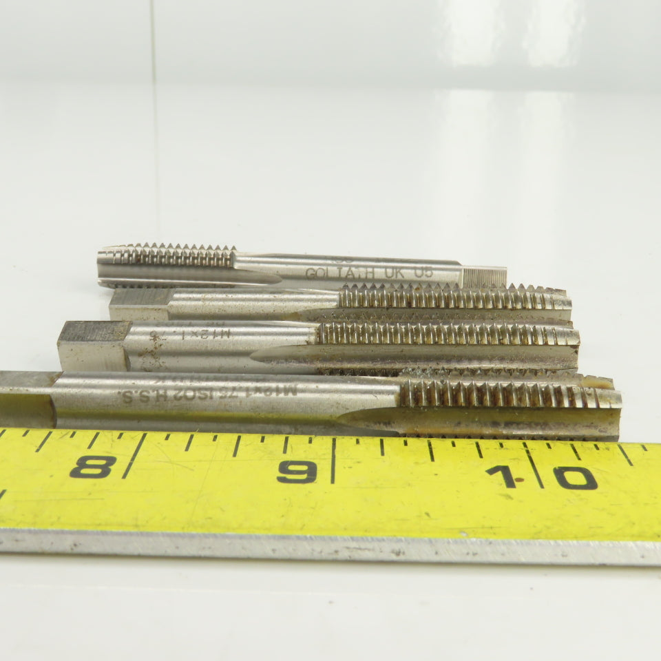 M12 x 1.75 M12 x 1.25 Metric Right Hand 3 & 4 Flute Bottoming Tap HSS Lot Of 10