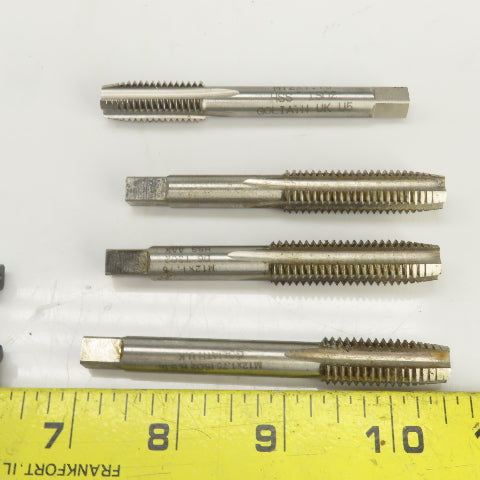 M12 x 1.75 M12 x 1.25 Metric Right Hand 3 & 4 Flute Bottoming Tap HSS Lot Of 10