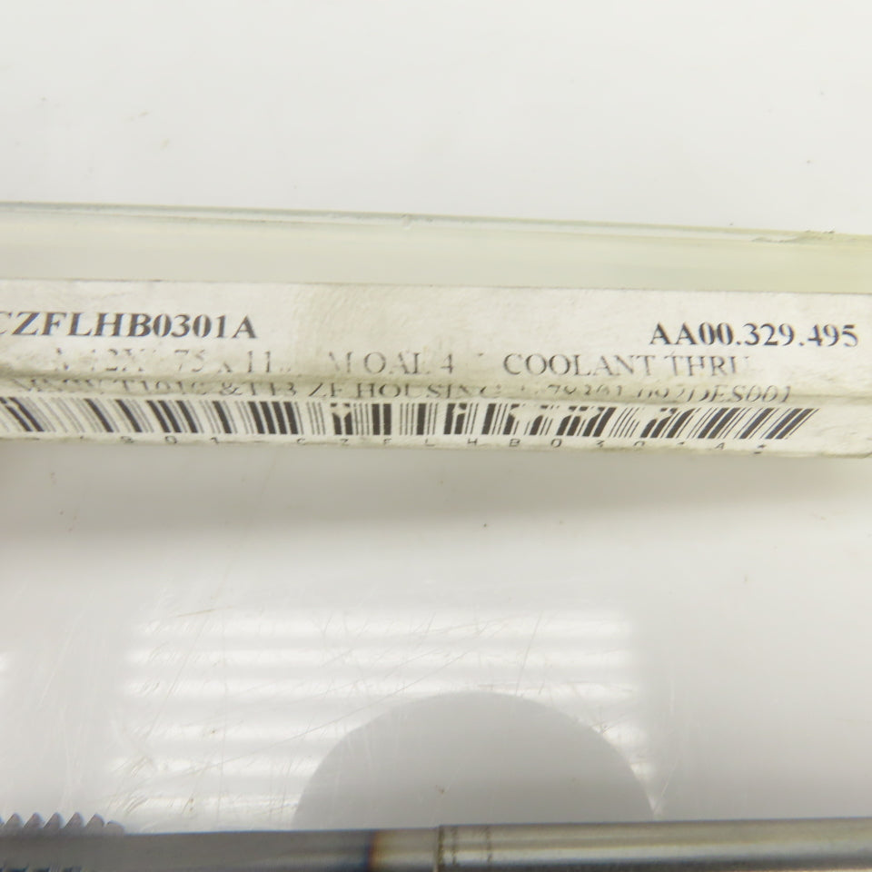 Emuge M12 x 1.75 6HX Metric RH Straight 3 Flute Coolant Thru Bottoming Tap TiCN