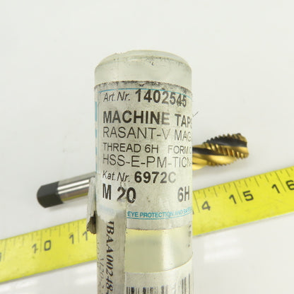 Fette M20 x 2.5  Metric RH Spiral 4 Flute Coolant Thru Bottoming Tap HSS-E-PM