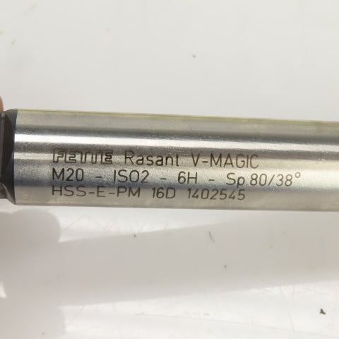 Fette M20 x 2.5  Metric RH Spiral 4 Flute Coolant Thru Bottoming Tap HSS-E-PM