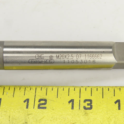 OSG Exotap M20 x 2.5 D7 Metric RH Straight 5 Flute Coolant Thru Plug Tap