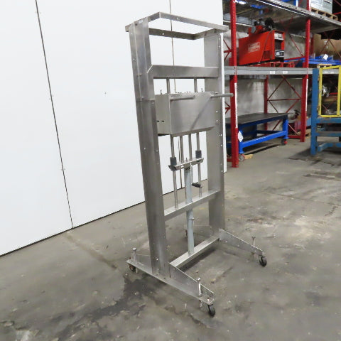 Stainless Steel Mobile Hand Crank Jack Test Fixture Cart Assembly 12" Stroke