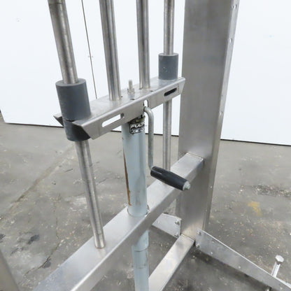 Stainless Steel Mobile Hand Crank Jack Test Fixture Cart Assembly 12" Stroke