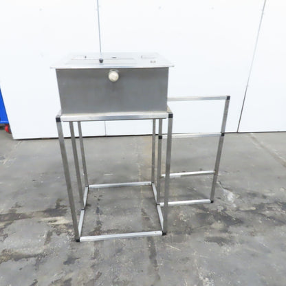 24 Gallon Stainless Steel Gravity Fed Testing Tank Fixture On Stand