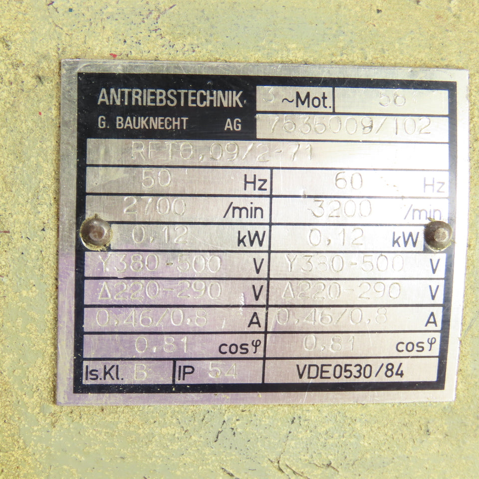 Antriebstechnik RFT0.09/2-71 0.12Kw Direct Drive Cooling Fan 3200RPM 220-290V