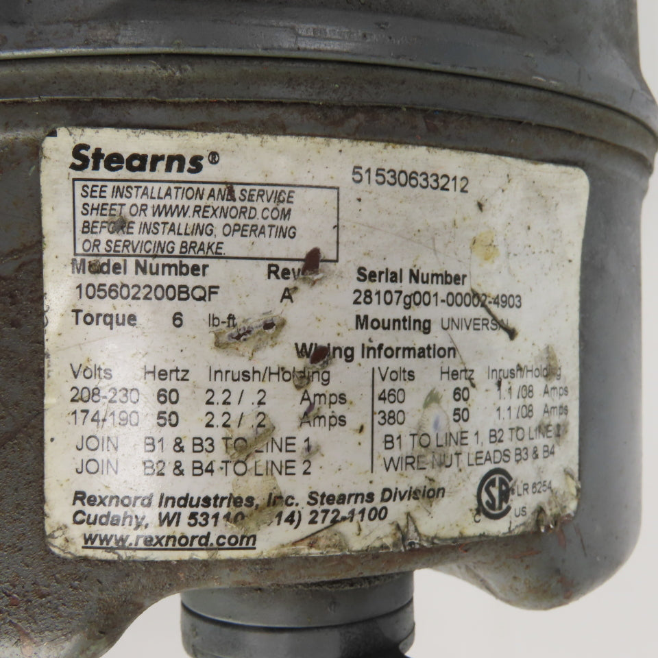 Siemens 1LA01444BR21 1HP AC Motor 1720RPM 460V 143TZ Frame W/Brake 230/460 6LB