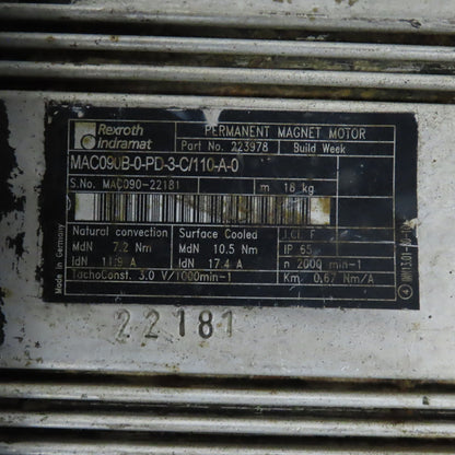 Uvamatic UVA 10MD Grinding Center Tailstock W/Rexroth MAC090B-0-PD-3-C/110-A-0