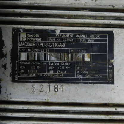 Uvamatic UVA 10MD Grinding Center Tailstock W/Rexroth MAC090B-0-PD-3-C/110-A-0