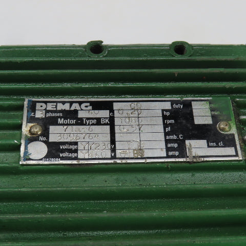 Demag BK 71A-6 16/8 K6 Micro Speed Gearbox Unit 1 HP 230/460V126RPM Out