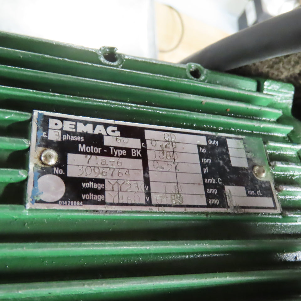 Demag BK 71A-6 16/8 K6 Micro Speed Gearbox Unit 1 HP 230/460V126RPM Out