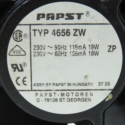 Papst TYP 4656 ZW 200V Cooling Fan 50/60Hz